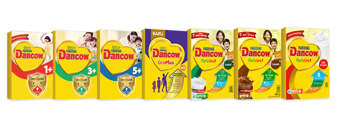 Rangkaian produk DANCOW sesuai tahapan usia Si Buah Hati
